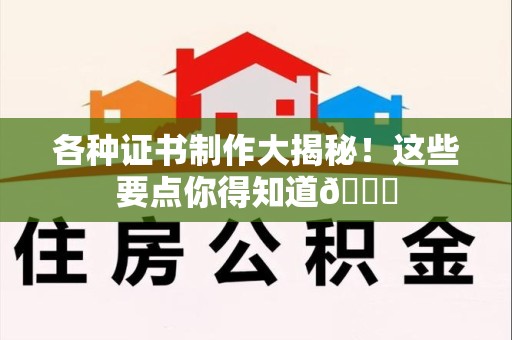 霞浦各种证书制作大揭秘！这些要点你得知道😎