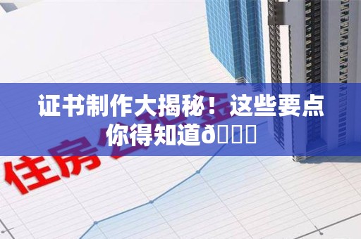 霞浦证书制作大揭秘！这些要点你得知道😎